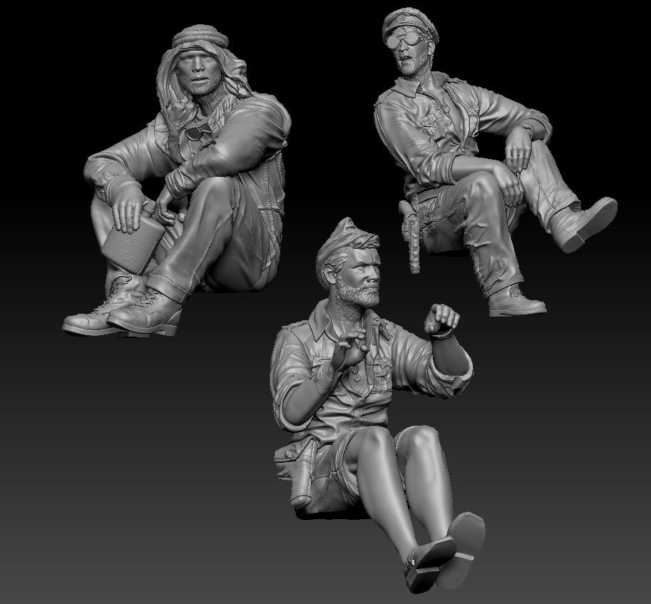 TMF35001 - 1/35 - Thunder Models - 1/35 LRDG Crew figure set 1