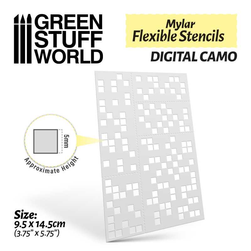 3678 - Mylar Flexible Stencil - Digital Camo