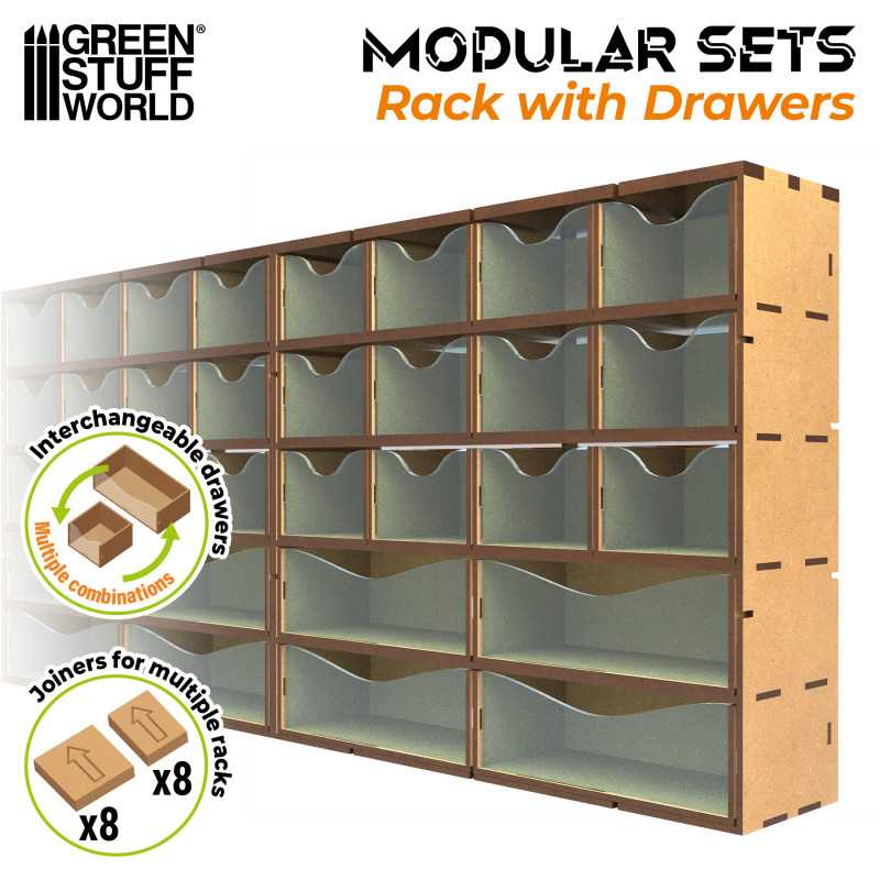 10960 - MDF Vertical rack with 16 Drawers