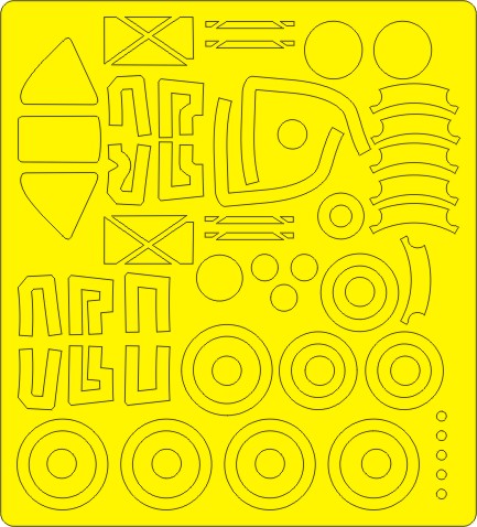 New Ware 0739 - Masking set for Tamiya 1/48 Lockheed P-38H lightning BASIC