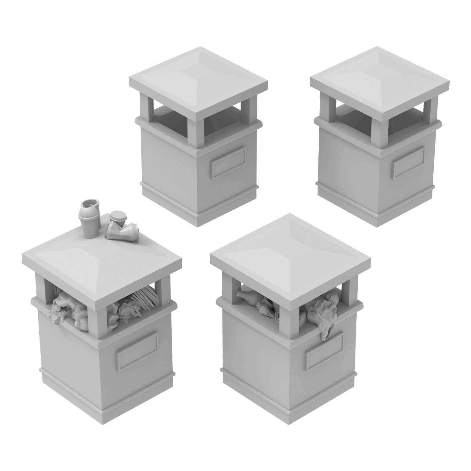 13645 - Park Trash Cans - Square 1:48