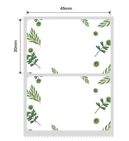 Thermal Labels compatible with B21 - B1 - B3S Label Machine - 45 x 35mm - 230 Labels per roll - PLANT DESIGN
