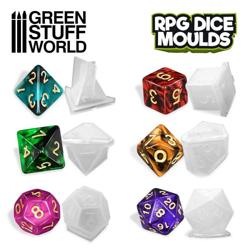 2496 - Silicone Polyhedral Dice Molds x 6