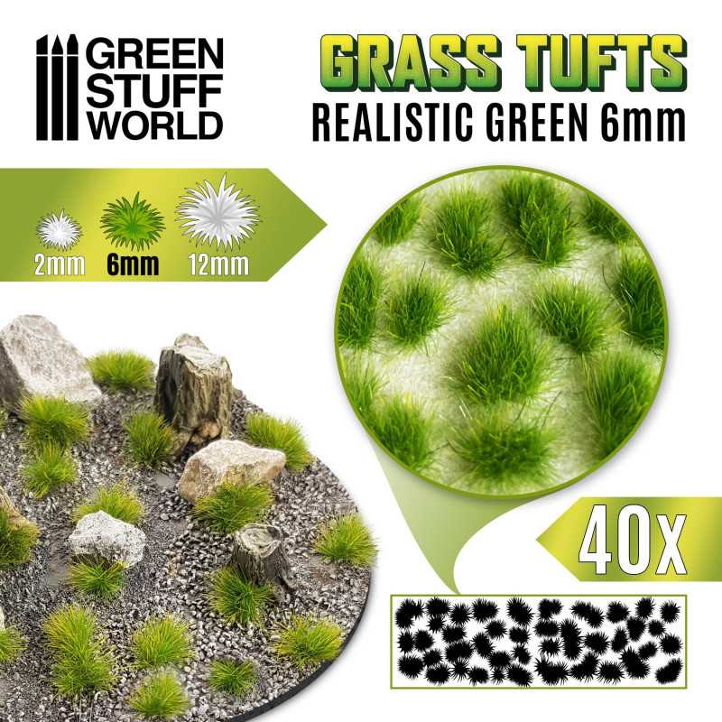1245 GSW - Grass Tufts 6 mm - Realistic Green