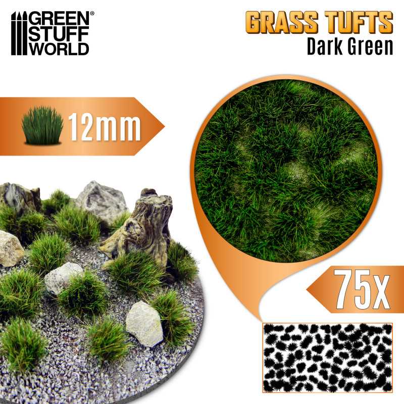 1349 GSW - Grass Tufts 12 mm - Dark Green