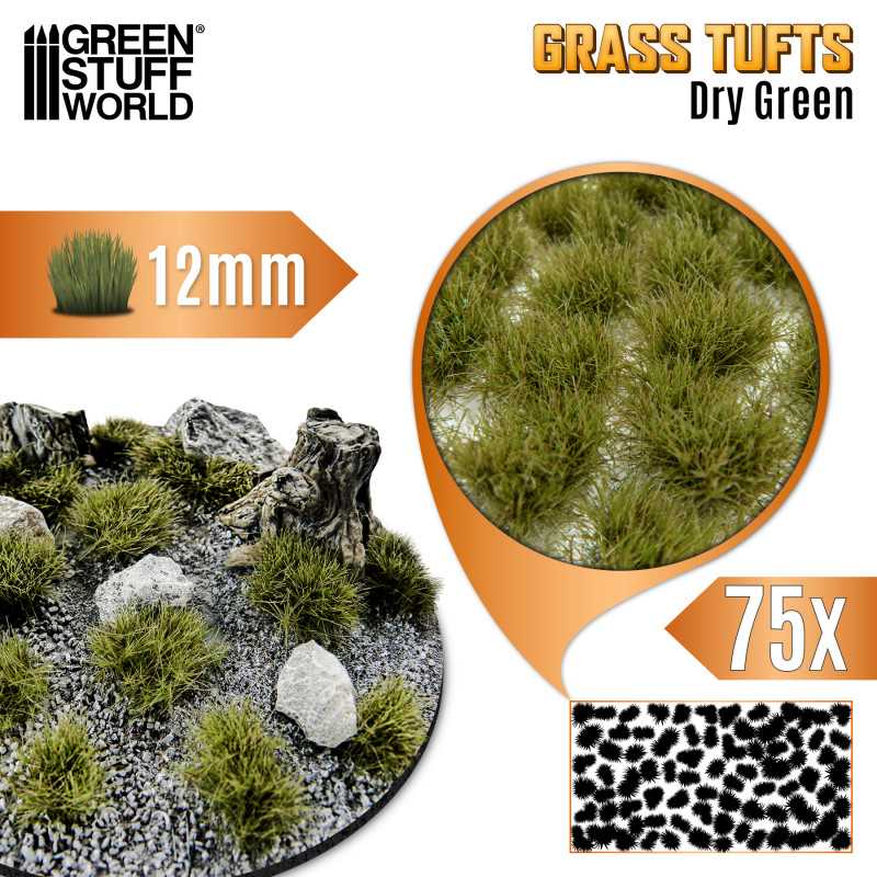 12941 - Grass TUFTS 12mm XL - DRY GREEN