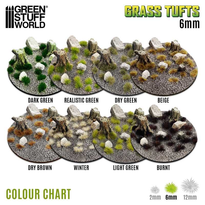 1245 GSW - Grass Tufts 6 mm - Realistic Green