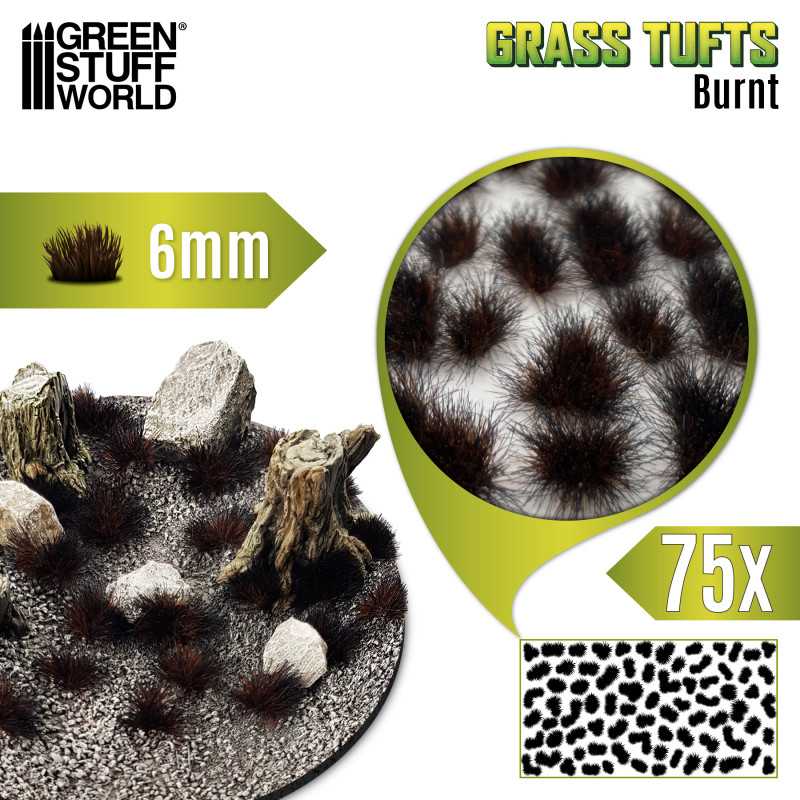 10675 - Grass TUFTS 6mm BURNT