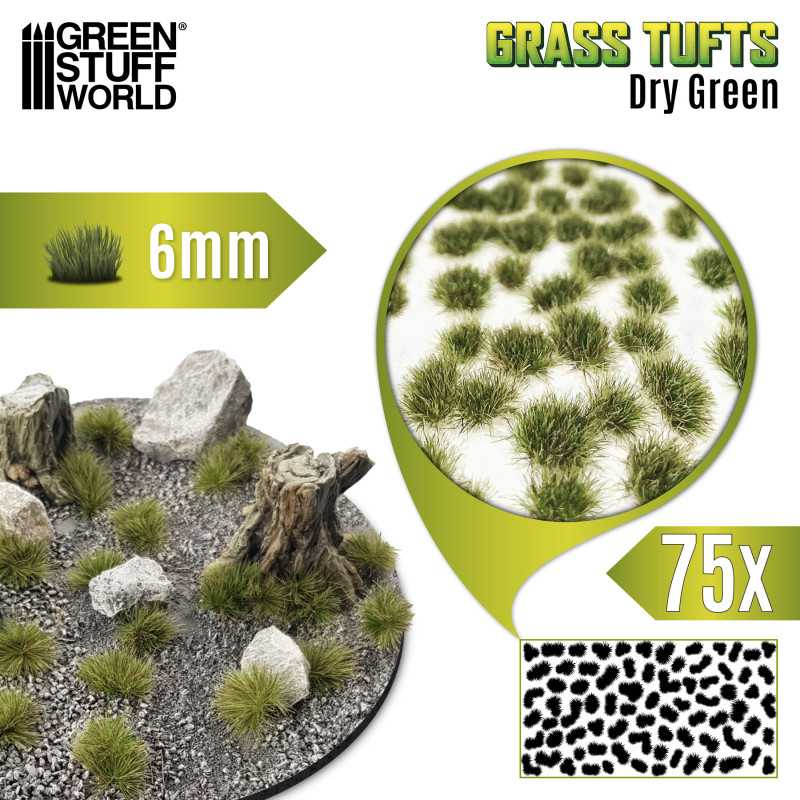 10670 - Static Grass Tufts 6 mm - Dry Green