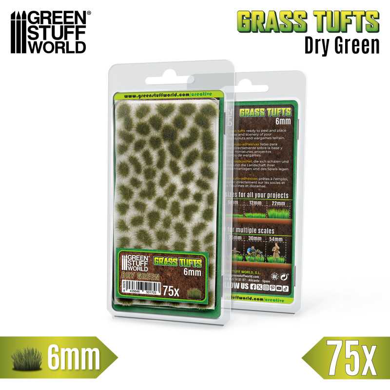 10670 - Static Grass Tufts 6 mm - Dry Green
