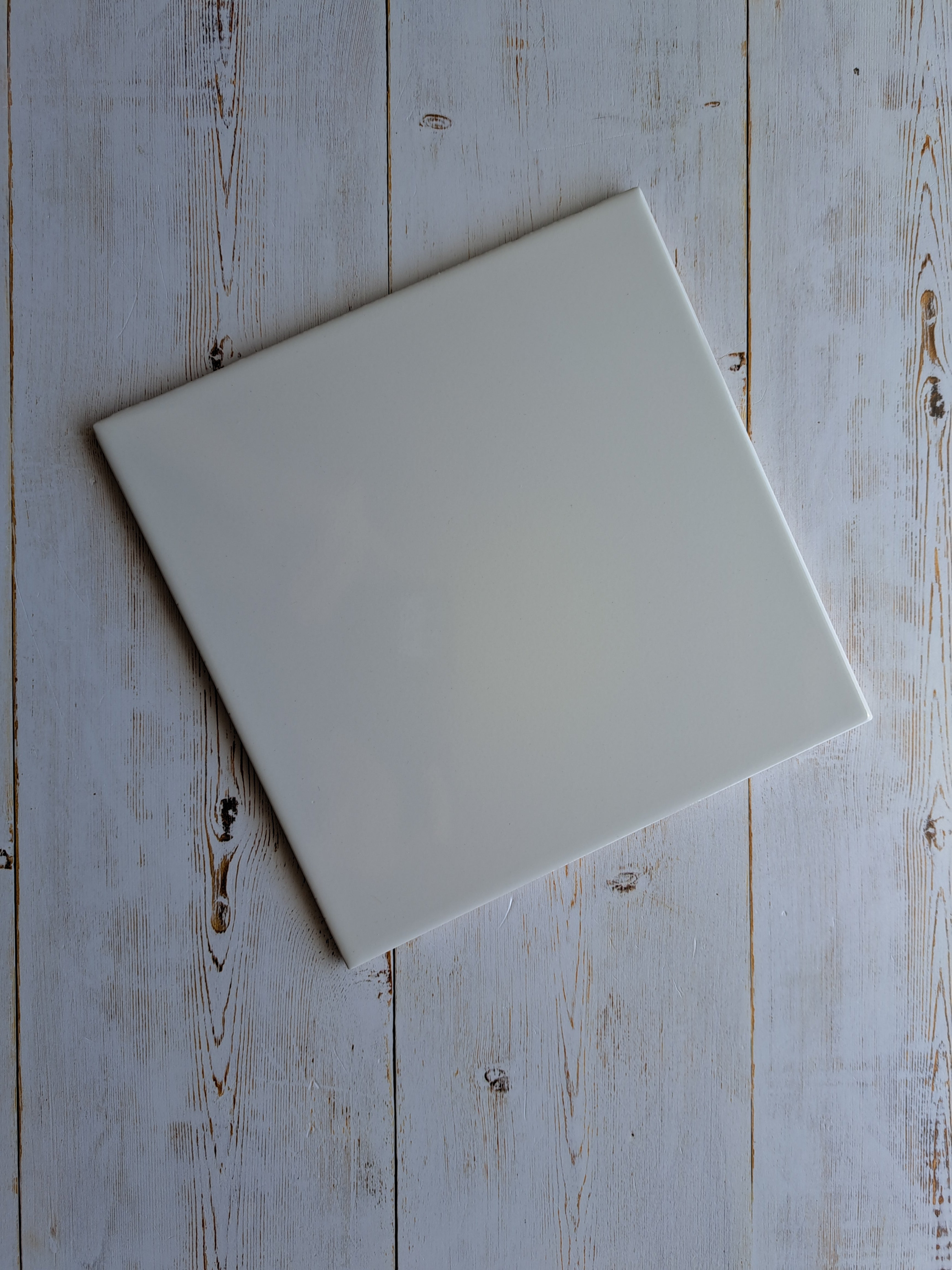 Shiny White Glazed Ceramic Tile - 19.5cm x 19.5cm