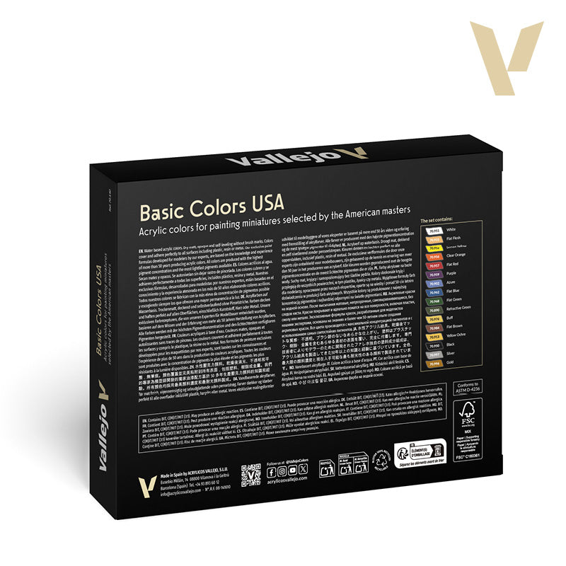 70.140 - Model Color Set - Basic Colors USA (16 colors)