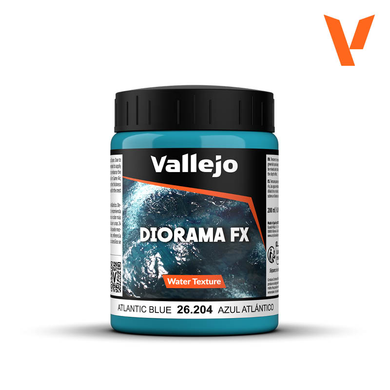 26.204 Water Textures 204-200ml Atlantic Blue- Vallejo Diorama Effects