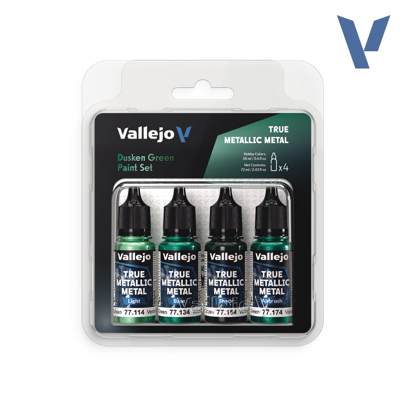 77.257 - Dusken Green Paint Set - Vallejo True Metallic Metal
