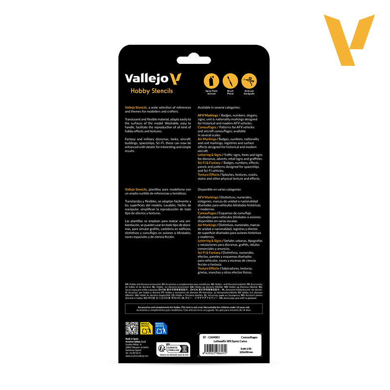 ST-CAM002 - Vallejo Hobby Stencils - German Camouflage No. 2 - SCALE 1/32