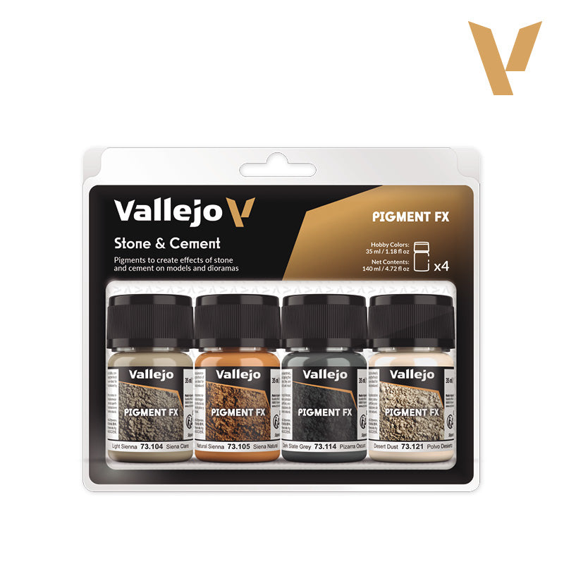 73.192 Stone & Cement - Vallejo Pigment Set