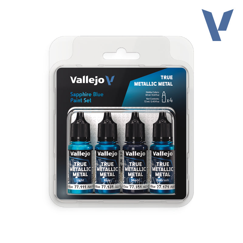 77.256 - Sapphire Blue Paint Set - Vallejo True Metallic Metal