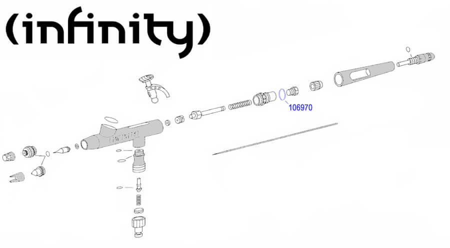 106970 - Airbrush O-Ring for Waist (3 pc) for Infinity (1 unit)  - Harder & Steenbeck
