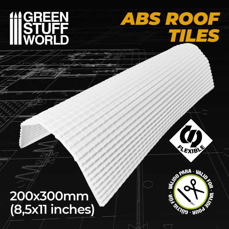 1234 - ABS Plasticard - Roof Tiles Textured Sheet - A4