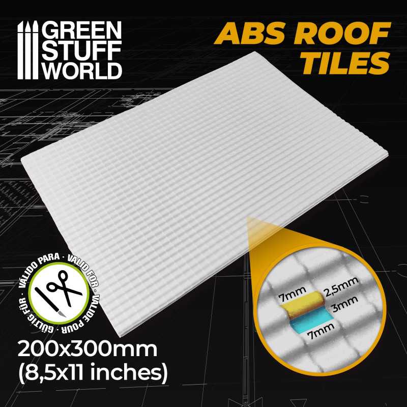 1234 - ABS Plasticard - Roof Tiles Textured Sheet - A4