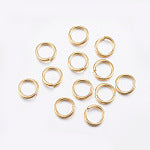 304 Stainless Steel Golden Jump Rings (8x0.8mm) (5 Pairs)