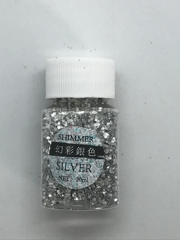 Silver - Shimmer Glitter - +/- 20 grams