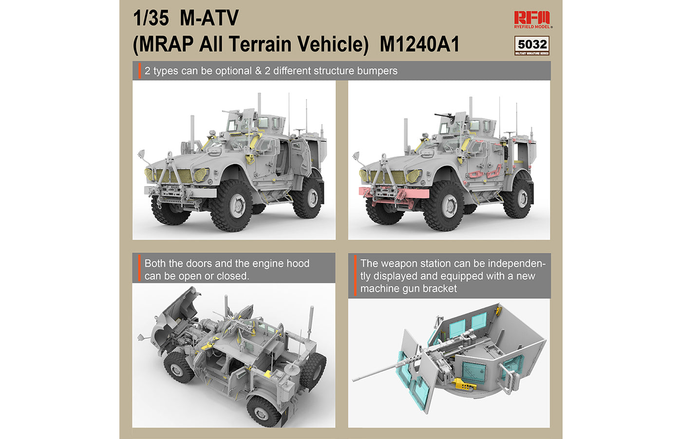RM5032 - M1240 A1 M-ATV MRAP All Terrain Vehicle w/Full Interior Details