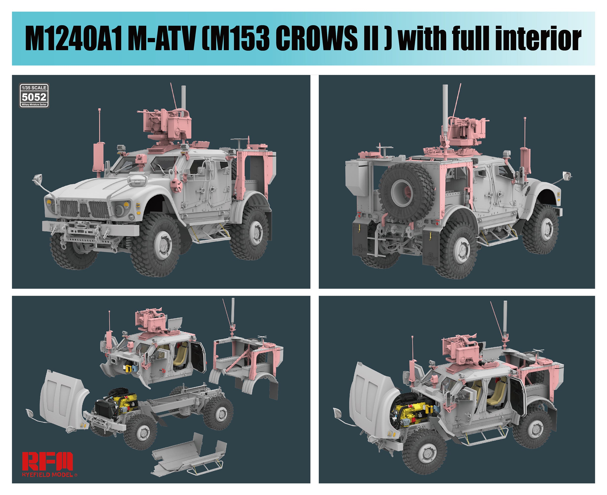 RM5052 - 1/35 US M1240A1 M-ATV (M153 CROWS II) w/Full Interior