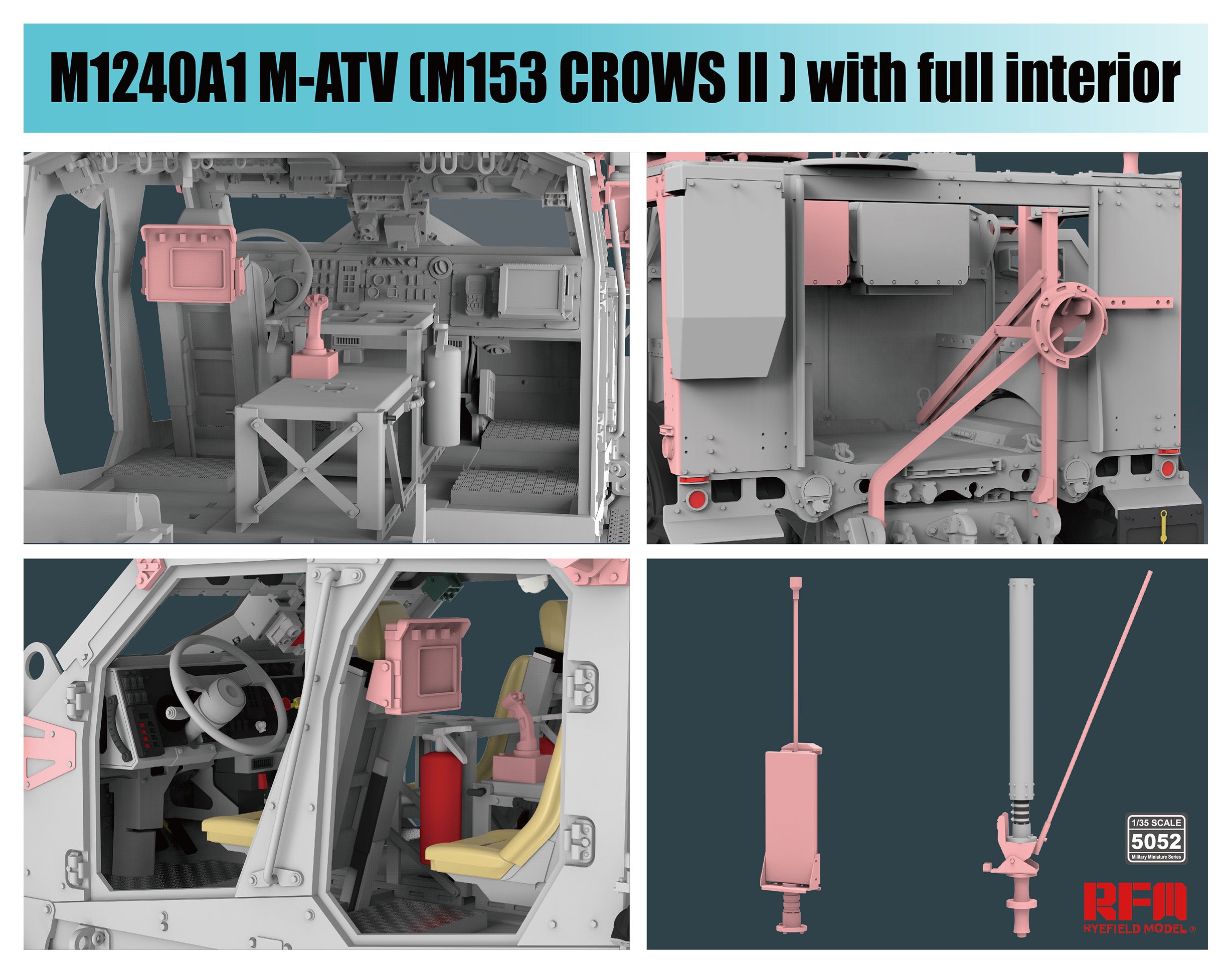 RM5052 - 1/35 US M1240A1 M-ATV (M153 CROWS II) w/Full Interior