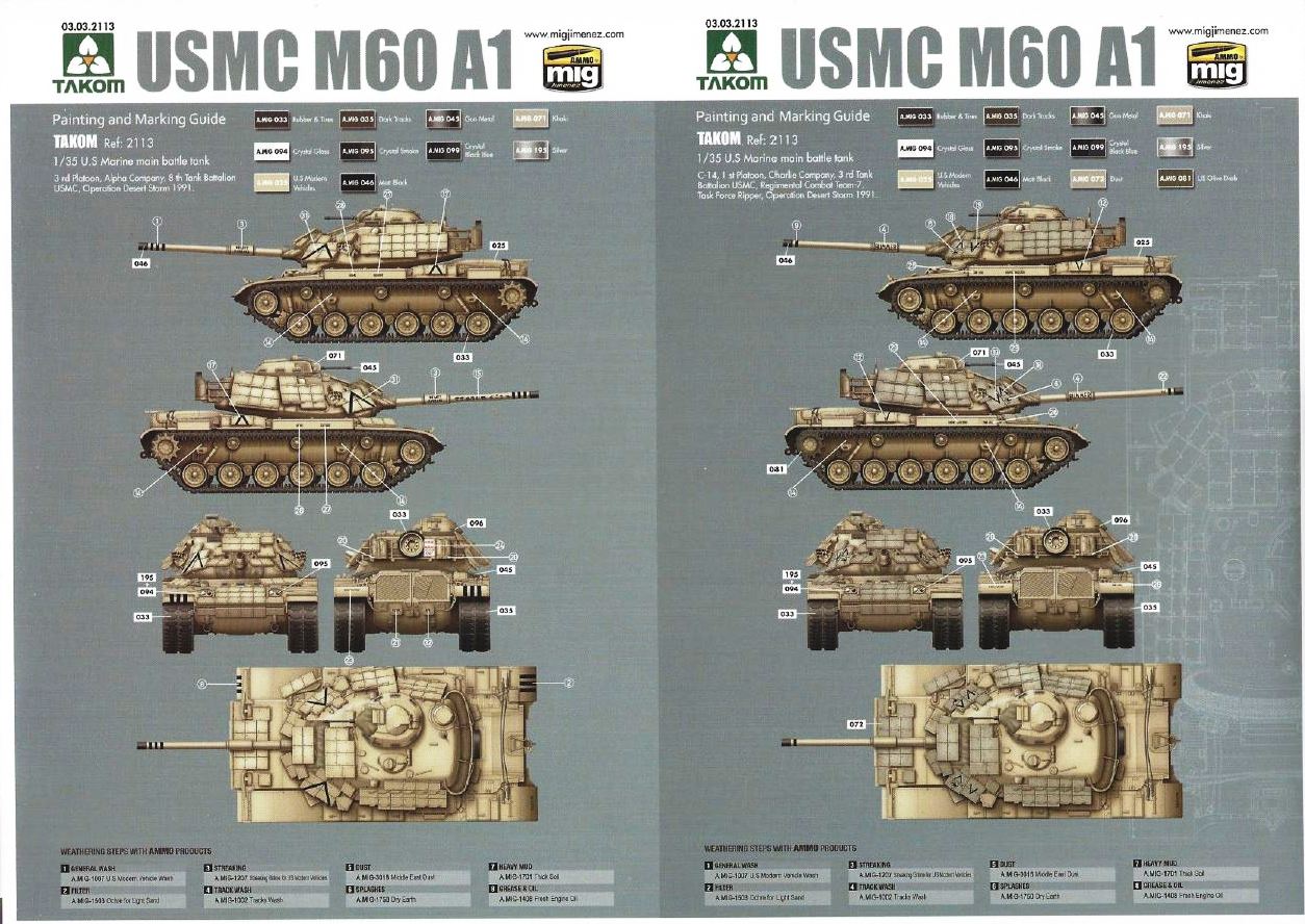 TAK2113 - Takom 1/35 - M60A1 Medium Tank w/Explosive Reactive Armour