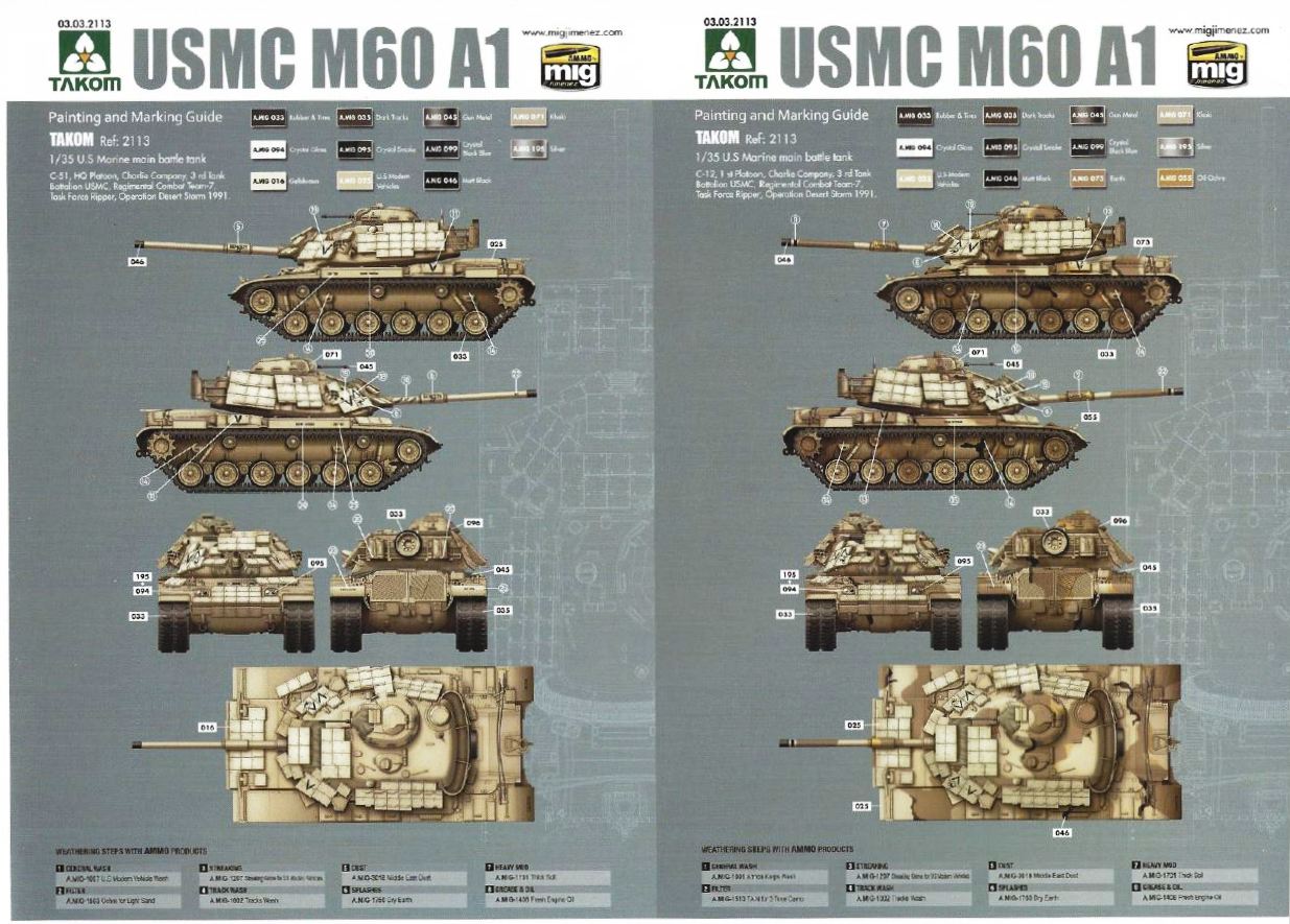 TAK2113 - Takom 1/35 - M60A1 Medium Tank w/Explosive Reactive Armour