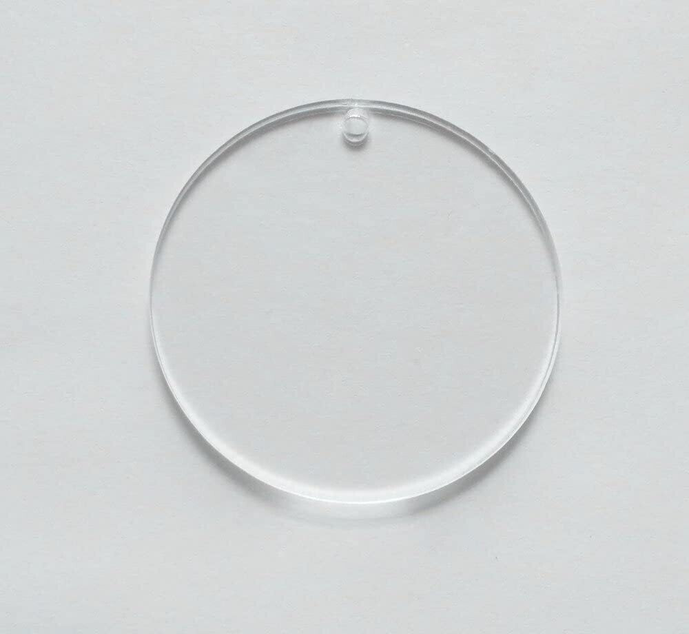 B043 - Clear Acrylic Blanks 5 cm x 2mm (5 in pack)