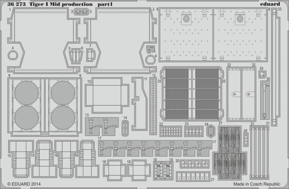 36273 - Eduard Tiger 1 Mid Production for Dragon 6700 kit