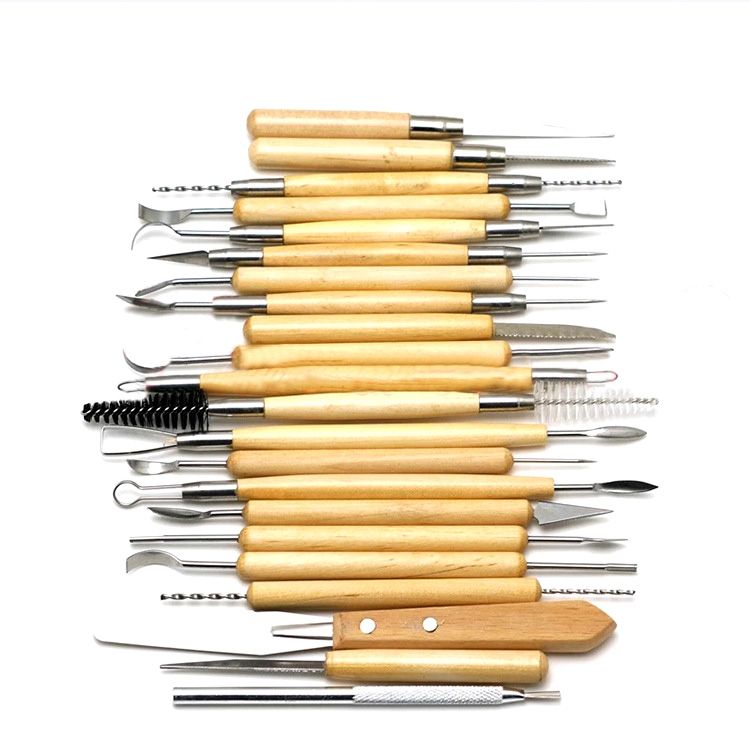 22 Pce Wooden Metal Polymer carving Clay Tool Set
