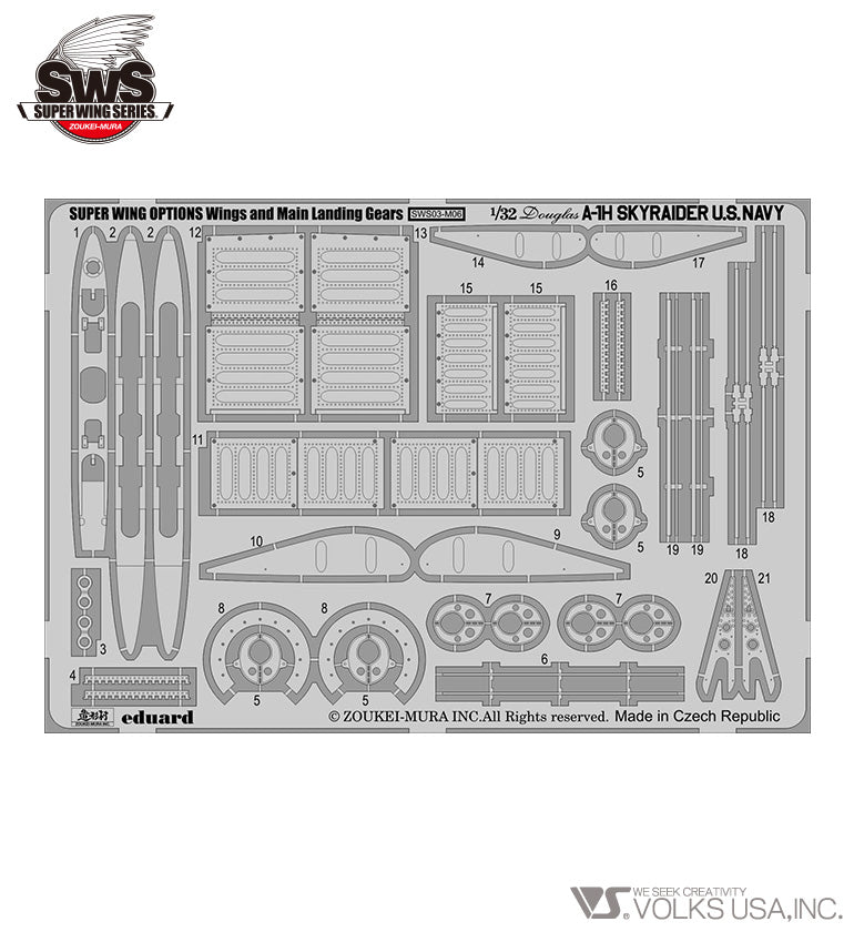 Zoukei-Mura - Skyraider photo-etched wings and main landing gears set