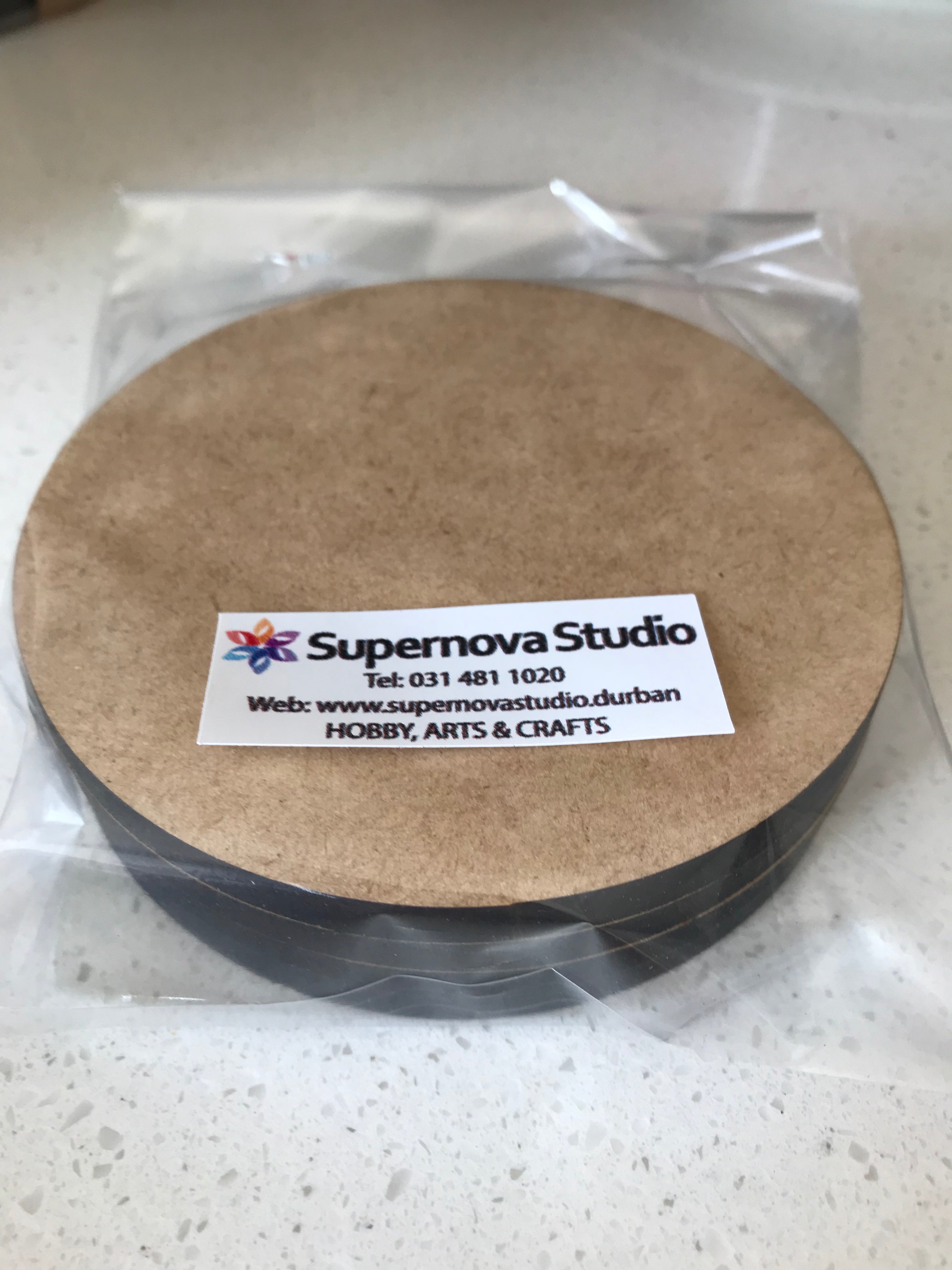 6 mm - Laser Cut Coasters - Round - 4 in a pack