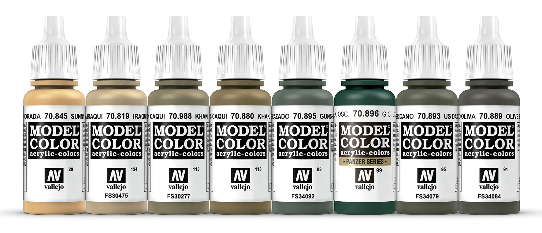 70.186 WWII US Tank Crew (8) - Vallejo Model Color Set