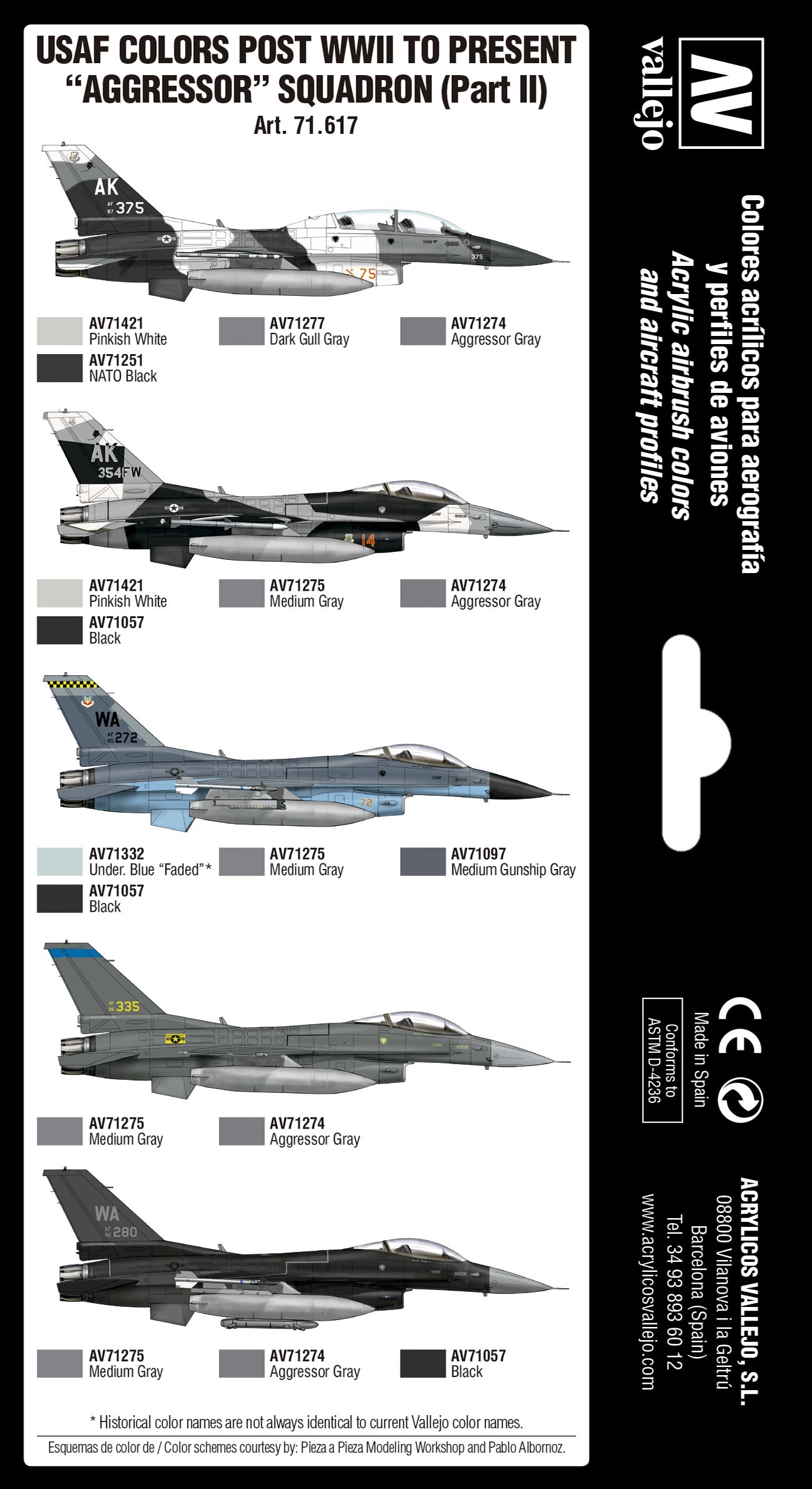 71.617 USAF Colors post WWII to Present Agressor Squadron Part II (8) - Vallejo Model Air Set