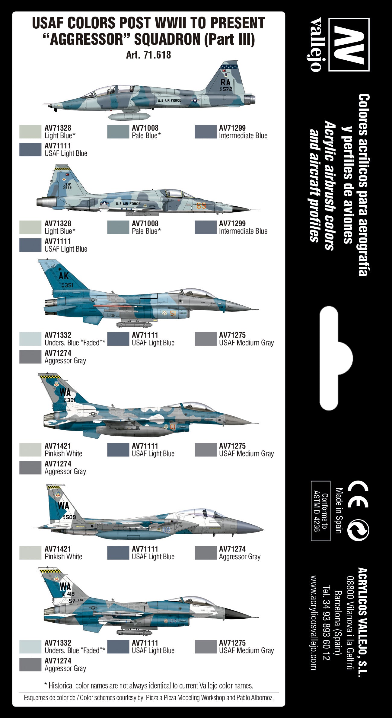 71.618 USAF Colors post WWII to Present Agressor Squadron Part III (8) - Vallejo Model Air Set