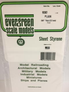 EVE9080 Plain Polystyrene Sheets 2mm (1 sheet)