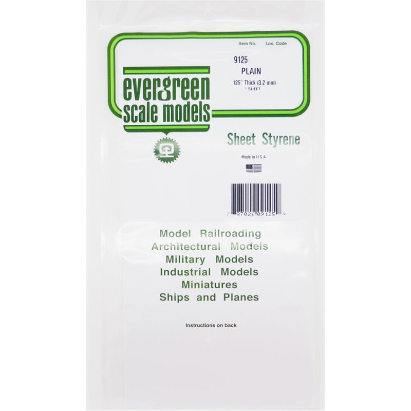 EVE9125 Plain Polystyrene Sheets 3.2mm (1 sheet)