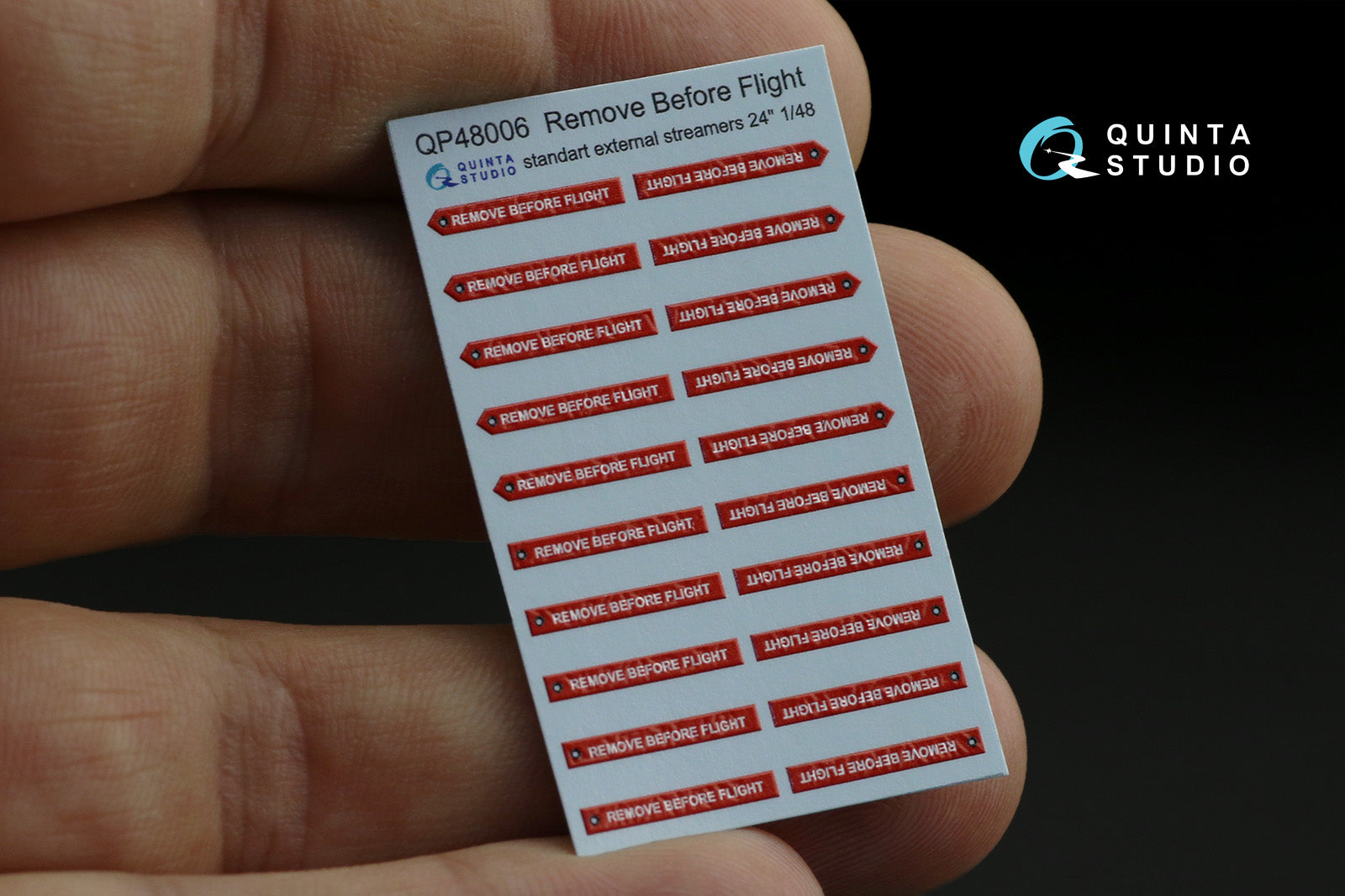 Quinta Studio - 1/48 "Remove Before flight" standart external streamer 24"- QP48006, 20pcs