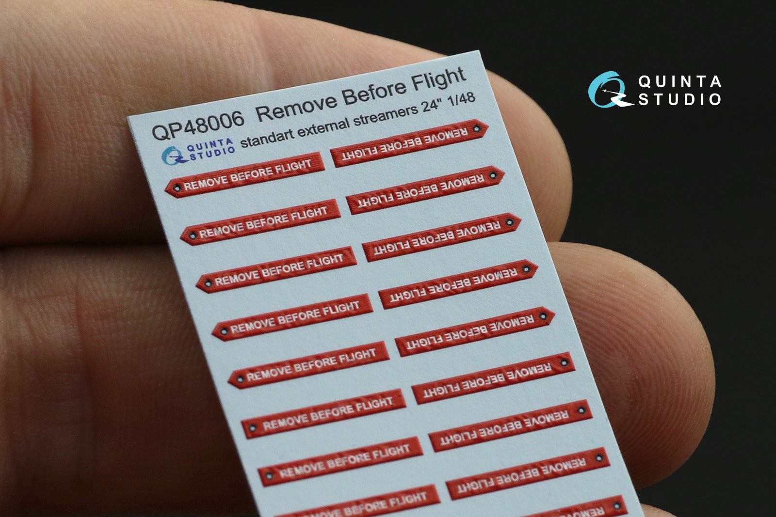 Quinta Studio - 1/48 "Remove Before flight" standart external streamer 24"- QP48006, 20pcs