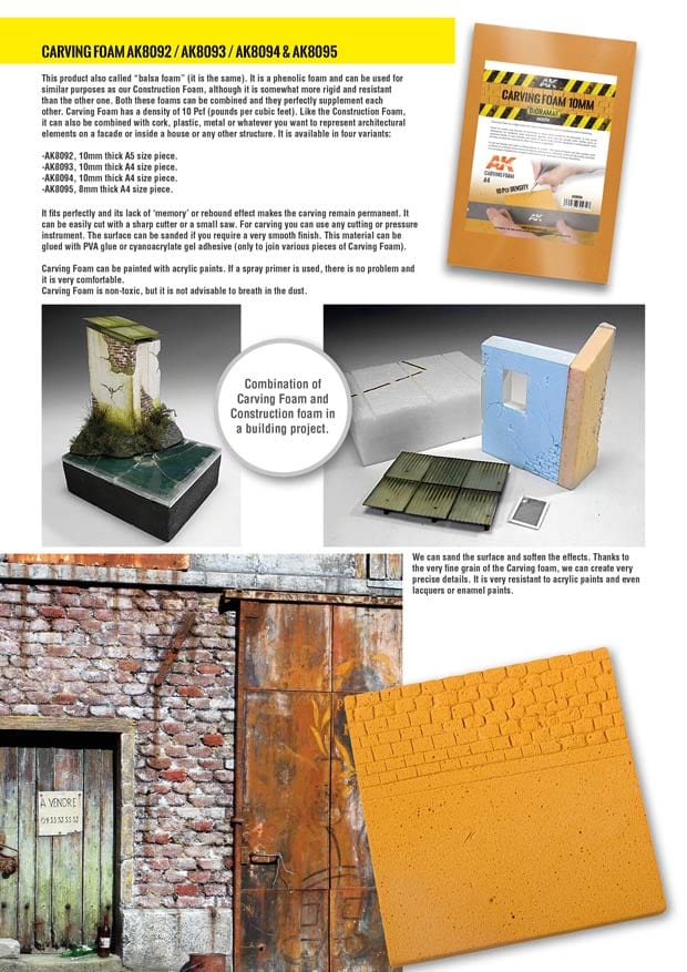 AK8093 - Carving foam 8mm A5 size (228 x 152mm)