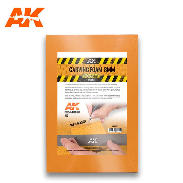 AK8093 - Carving foam 8mm A5 size (228 x 152mm)