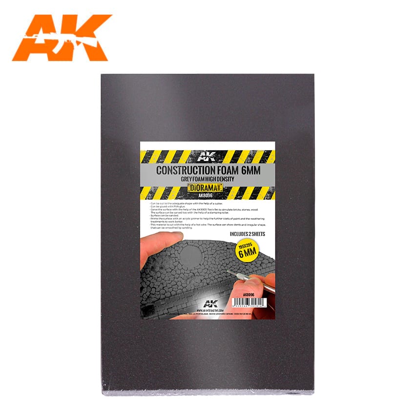 AK8096 - Construction foam 6mm grey (195 x 295mm)