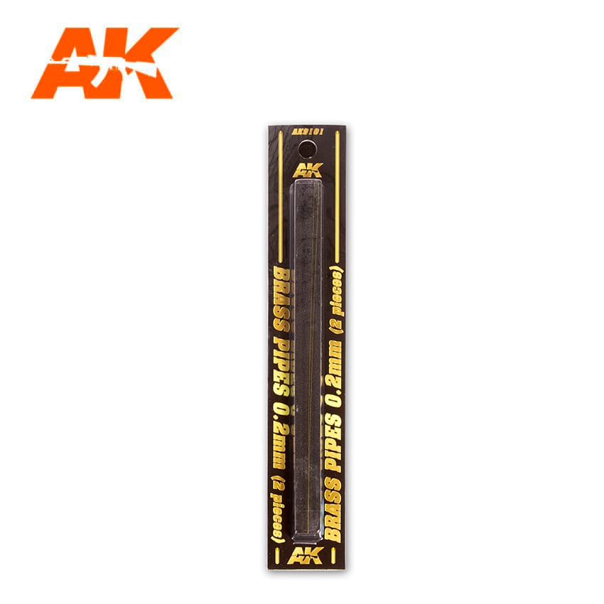 AK9101 - BRASS PIPES 0.2MM Ø. 2 UNITS.