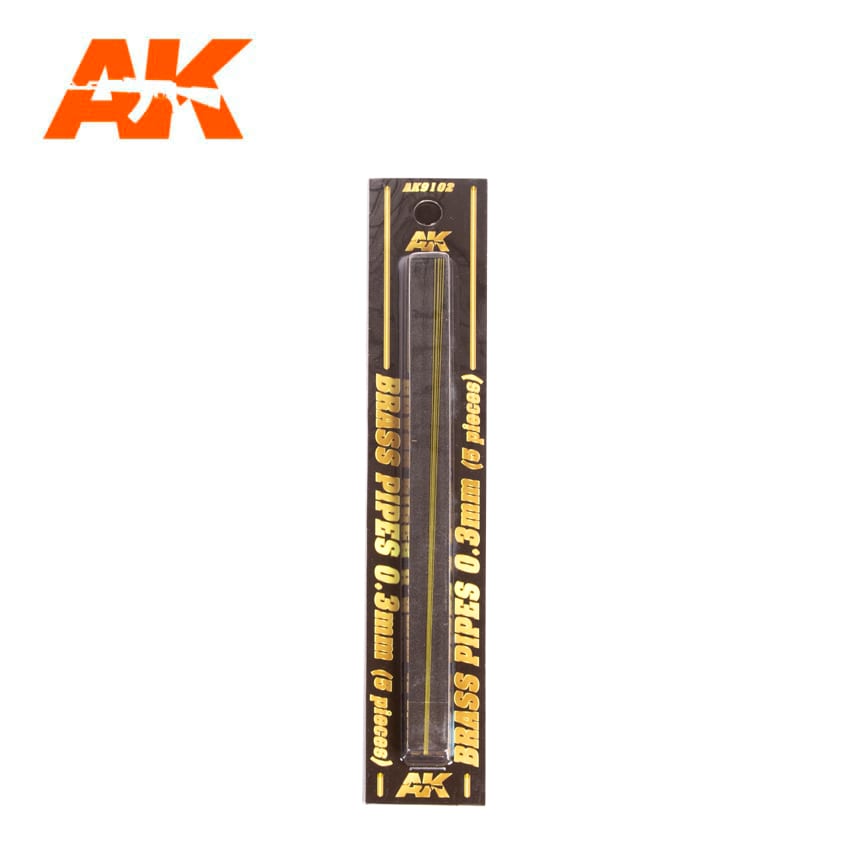 AK9102 - BRASS PIPES 0.3MM Ø. 5 UNITS.
