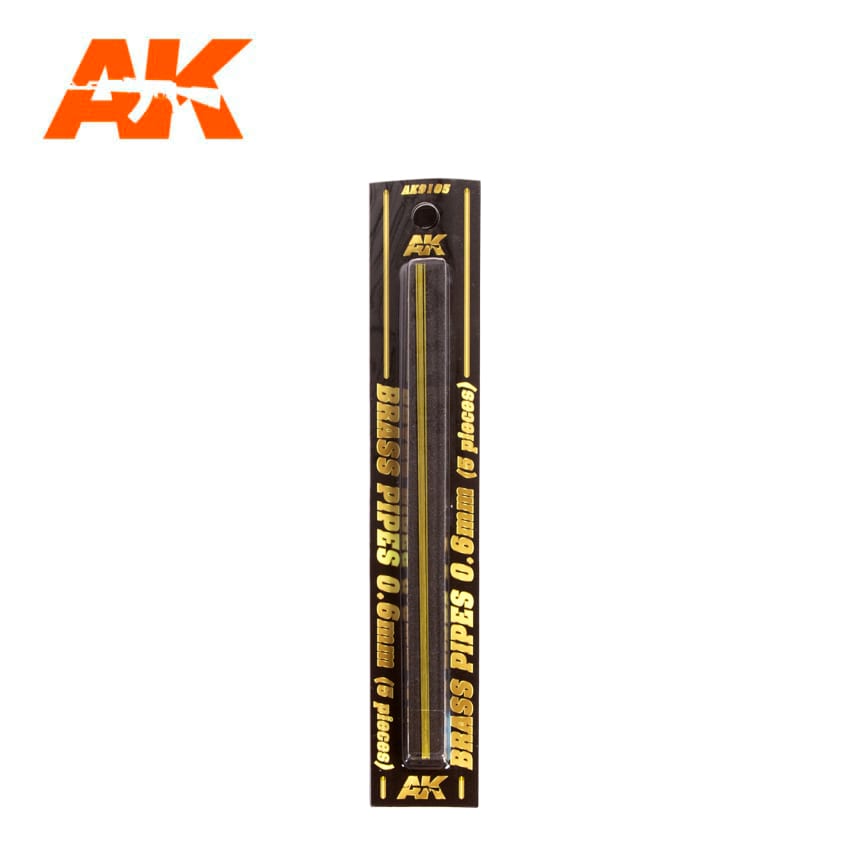 AK9105 - BRASS PIPES 0.6MM Ø. 5 UNITS.