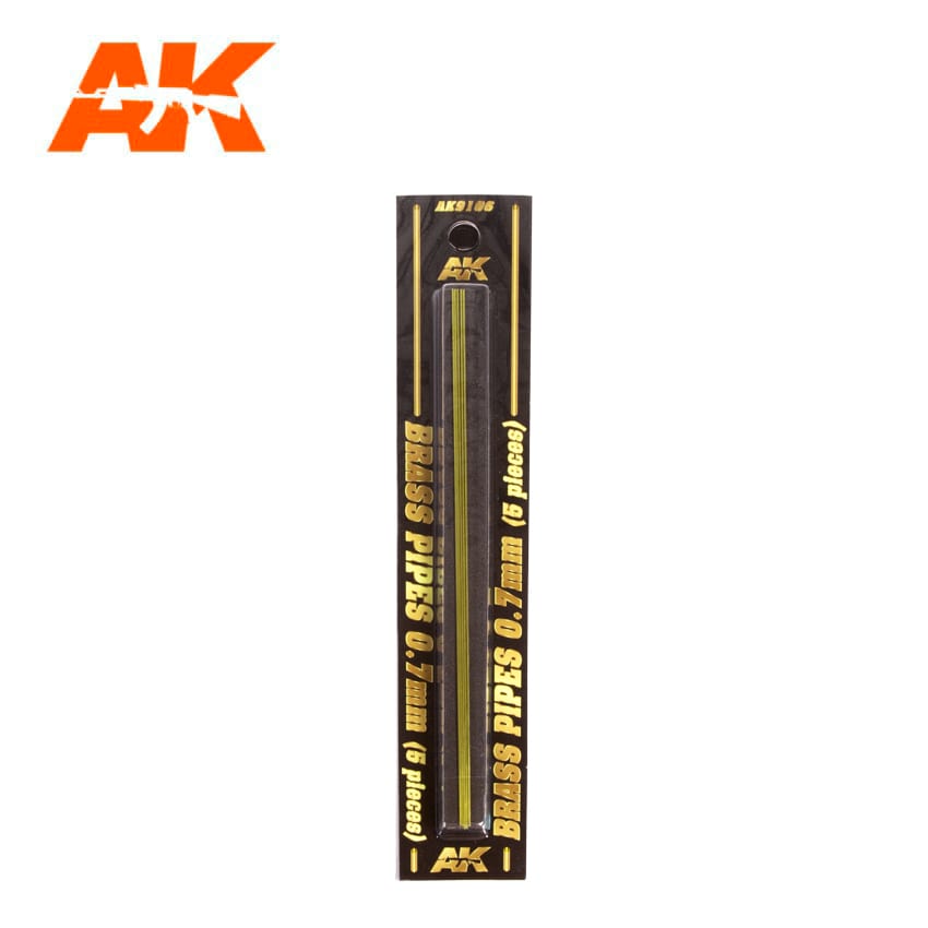 AK9106 - BRASS PIPES 0.7MM Ø. 5 UNITS.